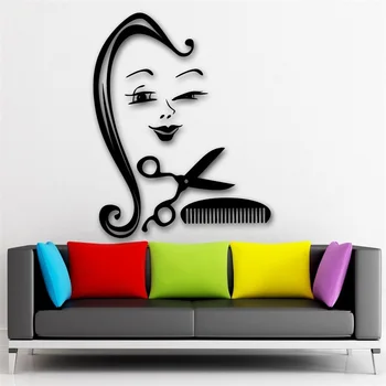 

Wall Sticker Vinyl Decal Positive Girl Barbershop Stylist Hairdresser