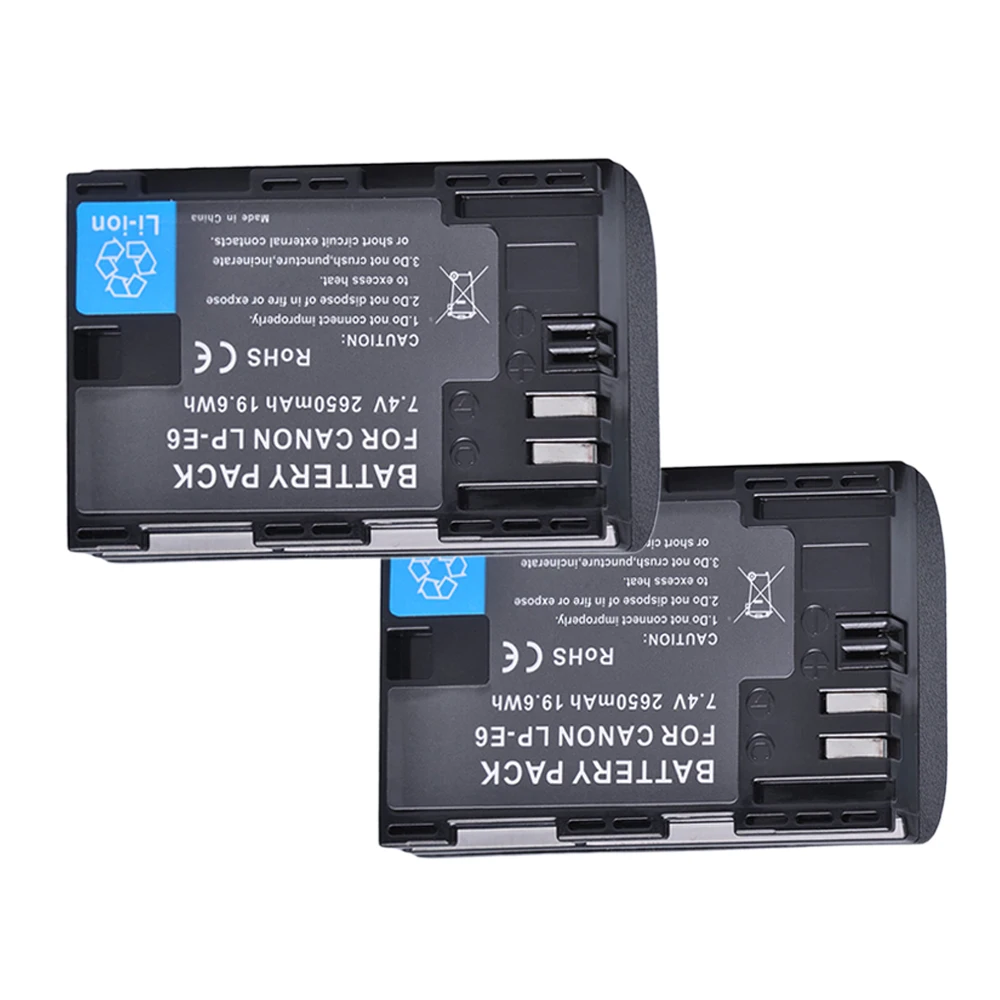 Online 2x2650 MaH LP E6 LPE6 LP E6 Kamera Batterie Bateria + Ladegerät Kits für Canon DSLR EOS 5D Mark II Mark III 60D 60Da 7D 70D 6D