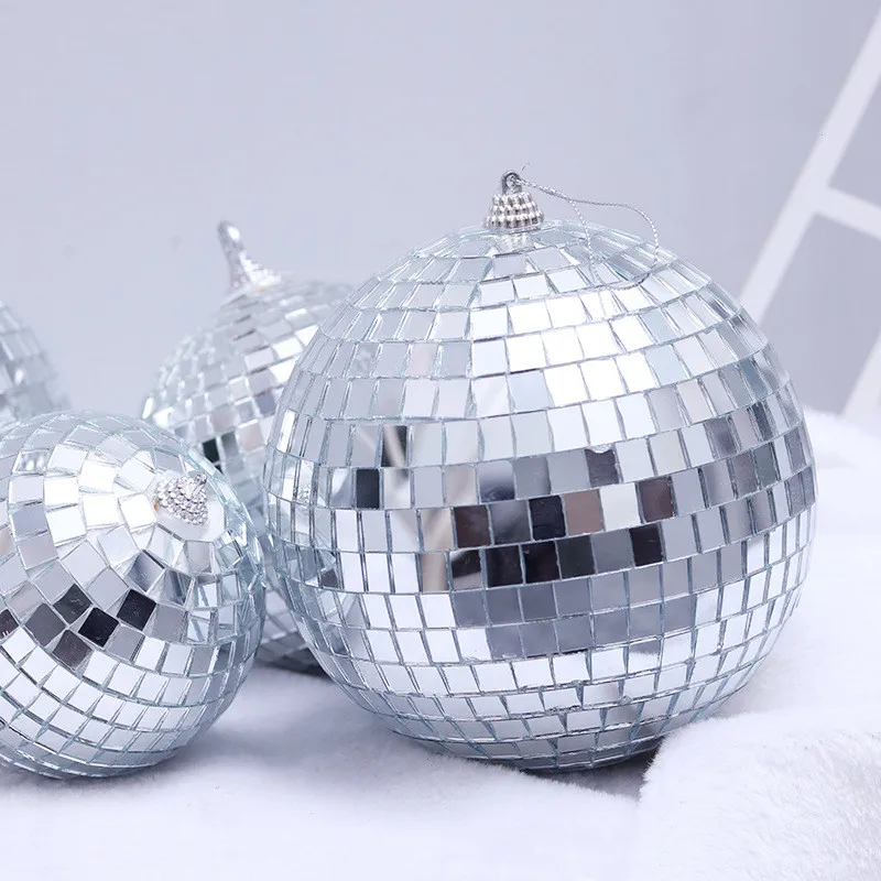 Рождественские зеркальные шары, Рождественская елка, орнамент, светоотражающий шар, диско-шар, Свадебный стеклянный шар, украшение для торта, вечерние товары для дома