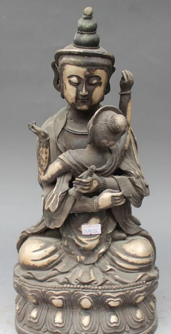 

16" Tibet Buddhism Bronze Silver Vajradhara Vajrabhairava Goddess Buddha Statue S0708 Discount 35%