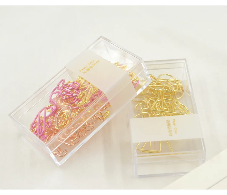 12 шт./компл. бумага с Фламинго зажимы золото розовое золото, розовый металлические закладки высокое качество подарок Скрапбукинг