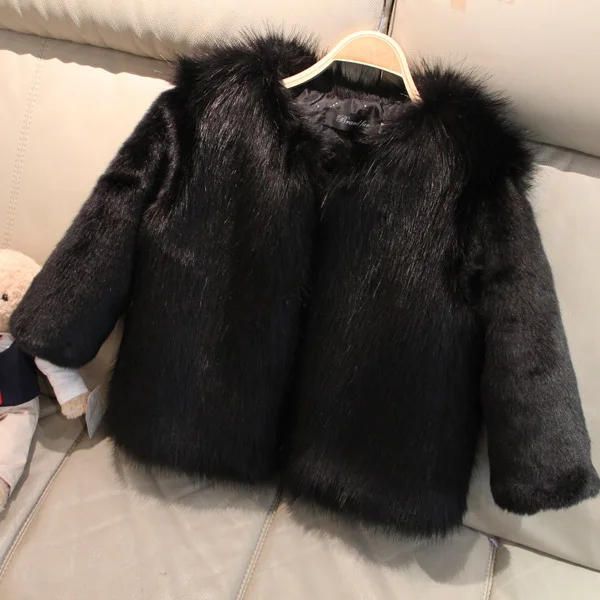 Пальто из искусственного меха для девочек коллекция года, осенне-зимняя теплая одежда детское пальто с мехом для маленьких девочек Детская верхняя одежда, куртка теплая одежда