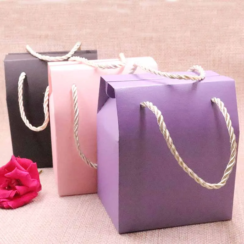 

50pcs 2018 hot sale New DIY Candy Box Gift BOX 6Colours Wedding Favourate Box For Card Cookies 8.9x10.5x6.7cm Wedding Cake Box