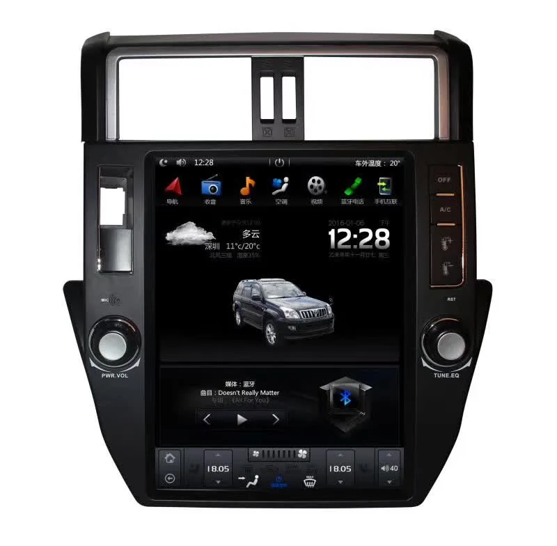 Perfect 12.1 Inch Tesla Style Car NO DVD Player GPS Navi For Toyota Land Cruiser Prado 150 2010-2013 Autoradio Multimedia Headunit ISP 2