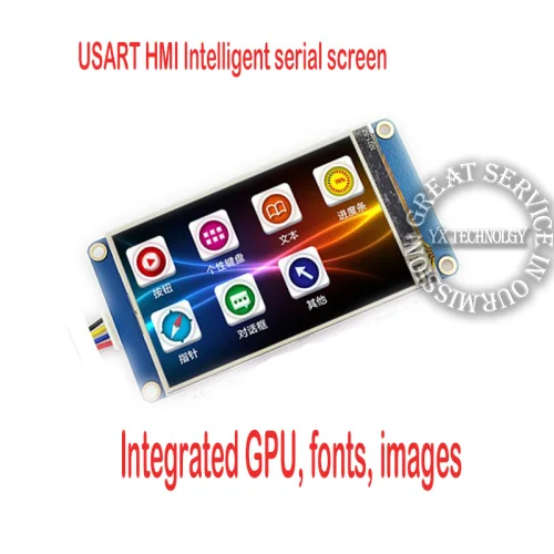 XD-232 3.2 inch USART HMI touch with GPU font image configuration Serial TFT LCD