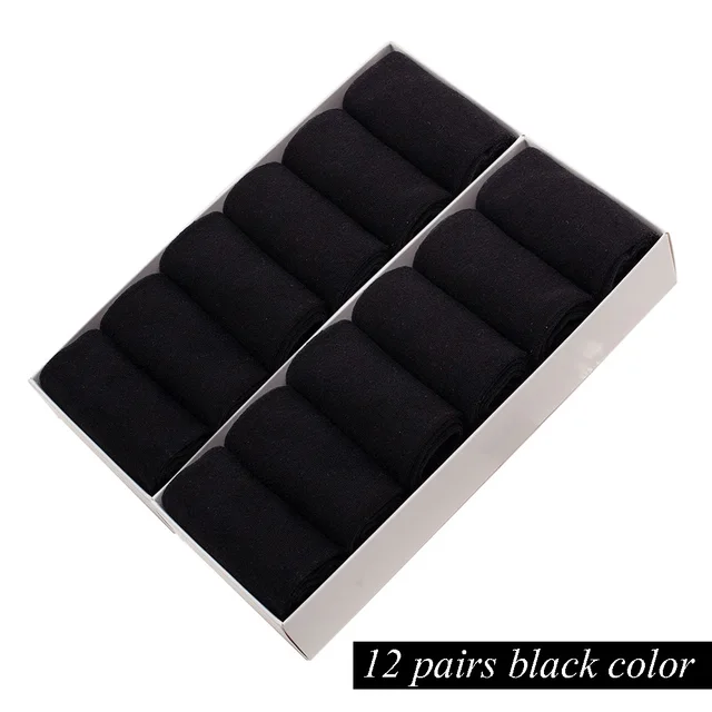 12 Pairs/Lot Plus Size Men's Cotton Socks Business Men Deodorant Crew Socks Breathable Male Solid Color US size(7-11.5) EU 39-48 LS-001