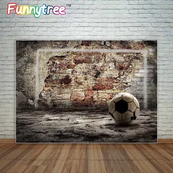 

football backdrop vintage retro rustic brick background goal football door for kids a photo studio photocall for photography