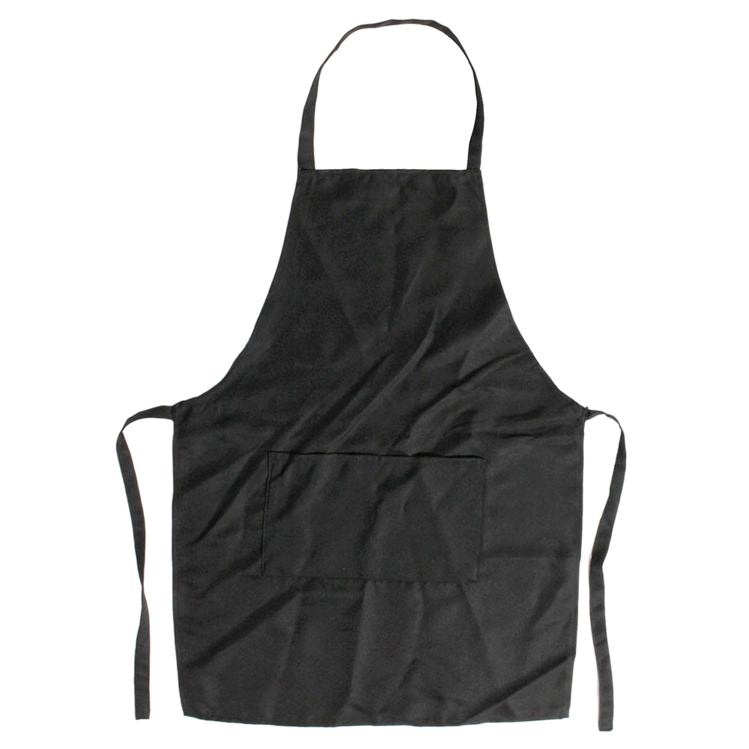 Unisex 2 Pocket Black Kitchen Apron Bib, One Size in Mediumin Aprons