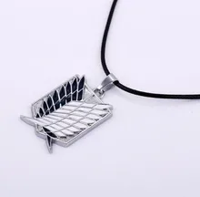 Collier de Cosplay en métal inspiré du dessin animé Titan Shingeki no Kyojin, pendentif d'aile, bijou Recon Corps, 2020