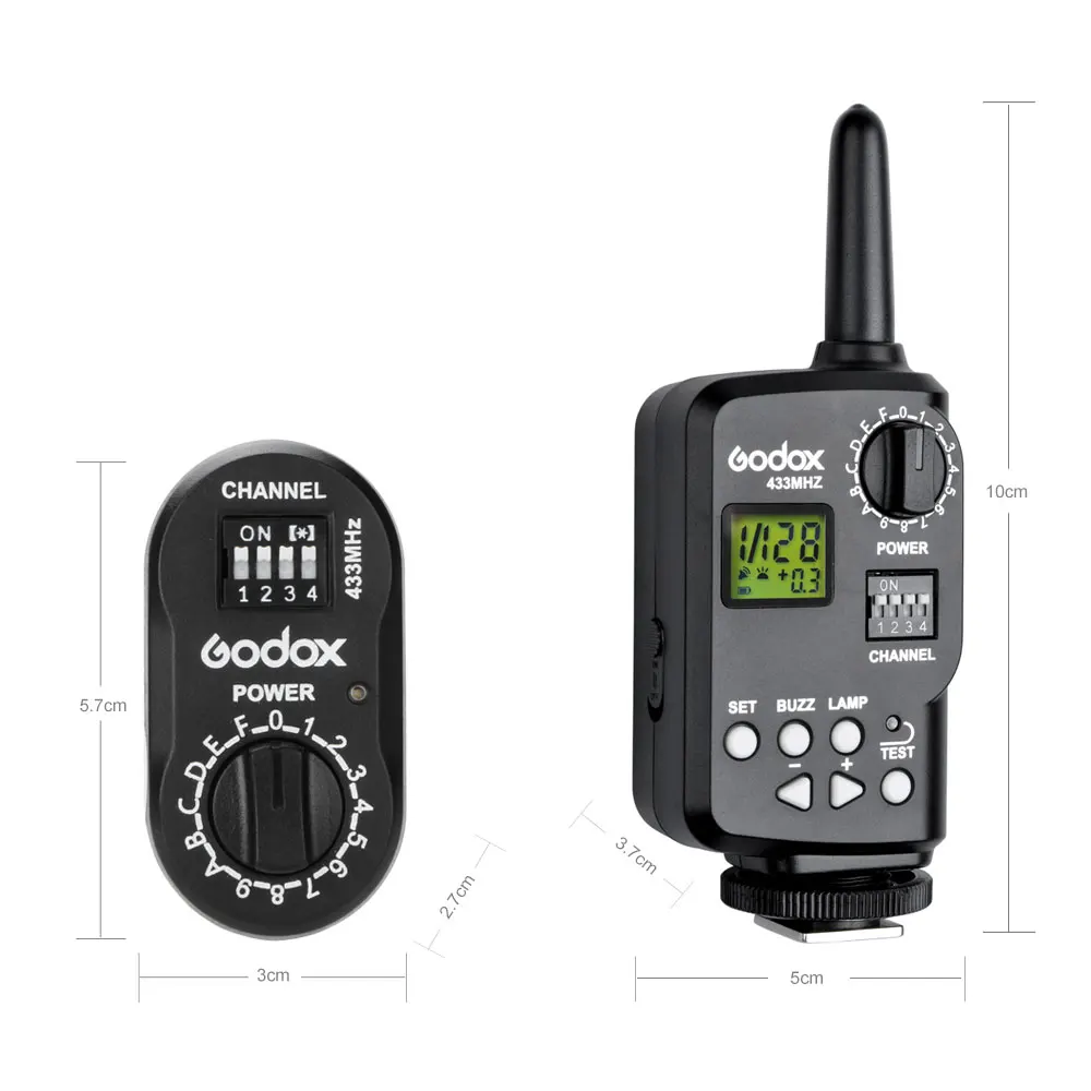 Godox-ワイヤレスリモコンft-16トリガー,433mhz,1x送信機と2x