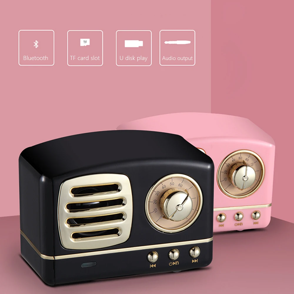HM11 Retro Bluetooth Speaker Vintage Wireless Stereo Speaker Mini Outdoor Altavoz With Mic AUX Portable Handsfree Car Mp3 Player (3)