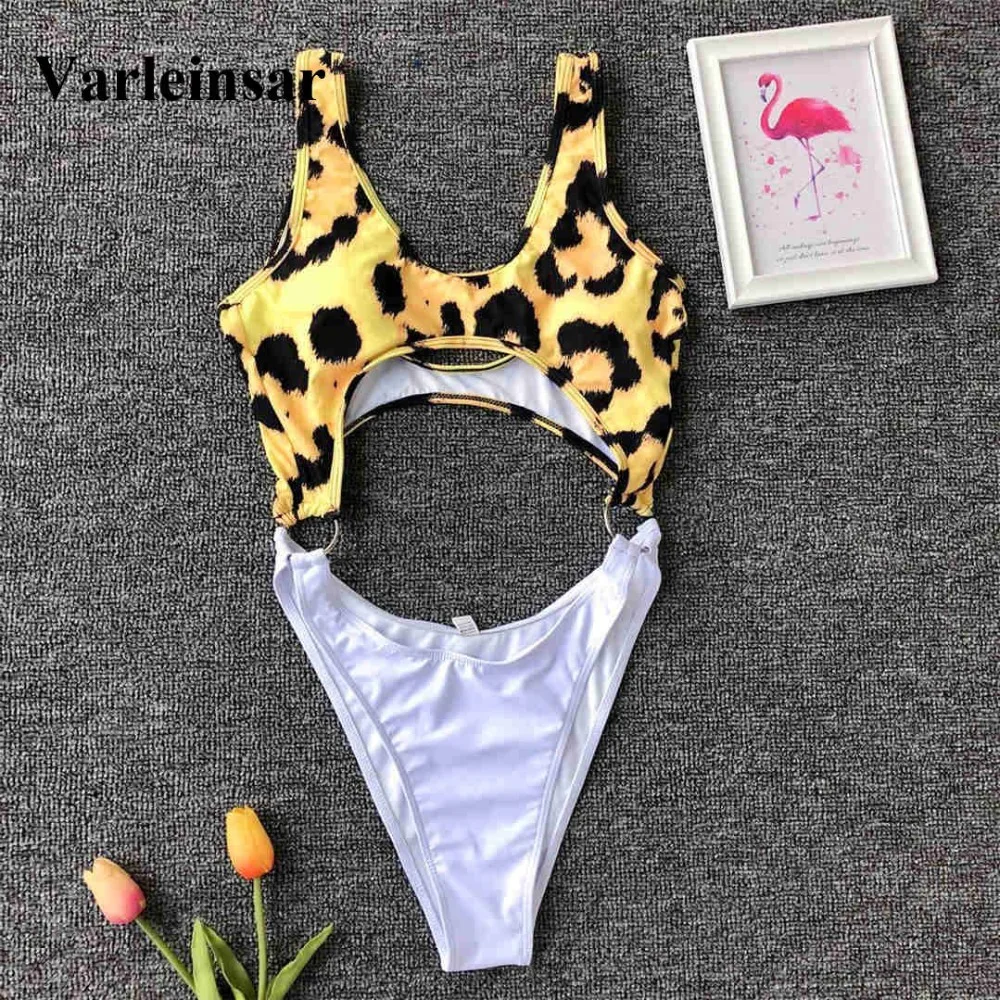 

NEW 2019 Women Swimwear Sexy High Leg Cut One Piece Swimsuit Female Bather Cut Out High Waist Bathing Suit Swim Wear V1434