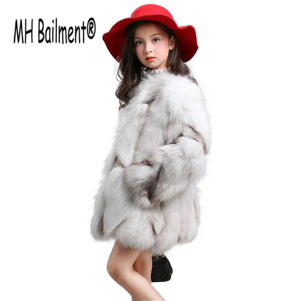 

2017 New Children Real Fox Fur Coat Grils Winter Short Warm Fur Coat High-Quality Fox Fur Natural Clothing Thick Jacket C#43