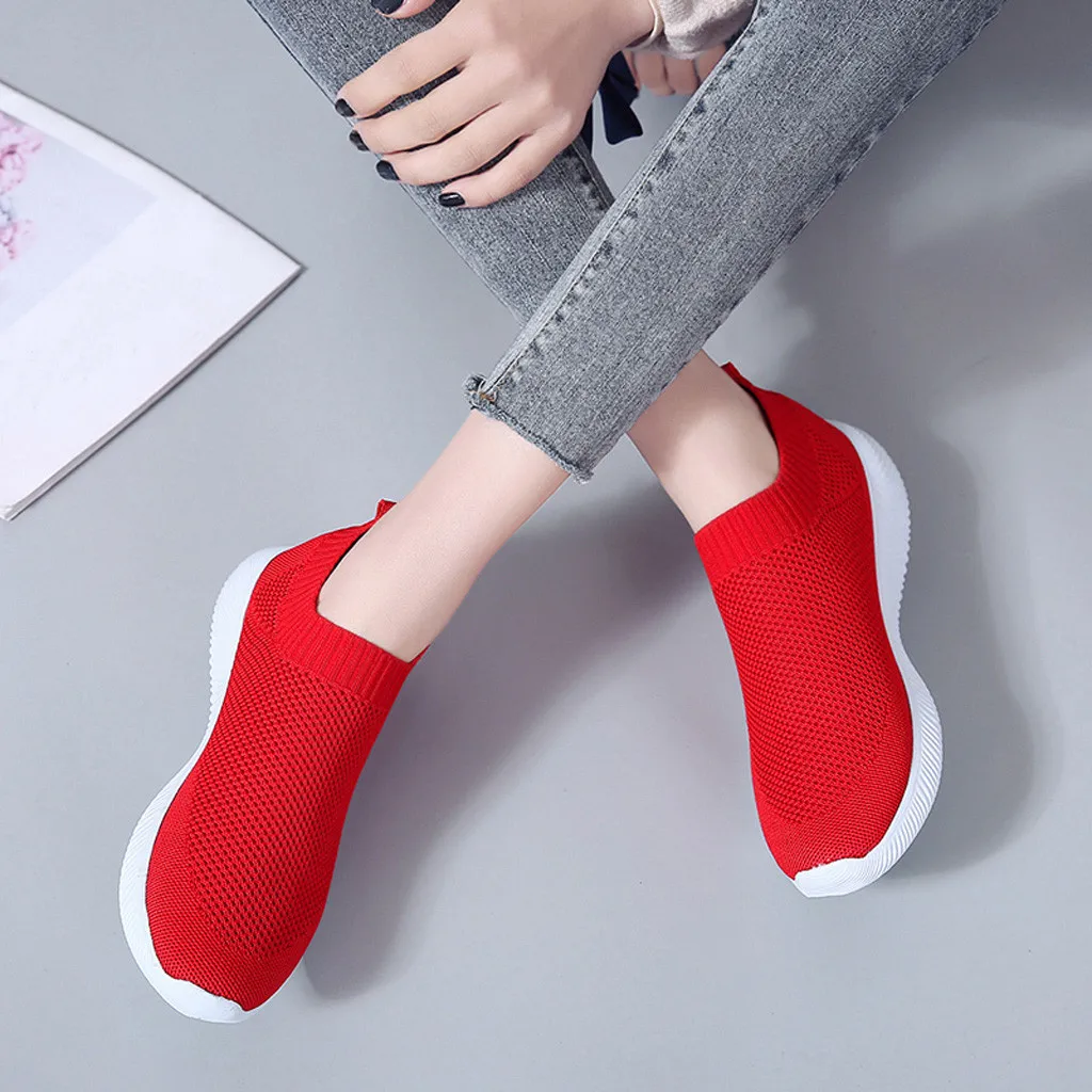 

Runing Breathable Shoes Jogging Sneakers Women Outdoor 2019 Mesh Solid Color Sports Shoes chaussures compens es femme