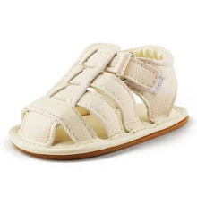 Delebao/ г. Новая летняя дизайнерская детская обувь белые полосатые сандалии для девочек с резиновой подошвой(от 0 до 18 месяцев