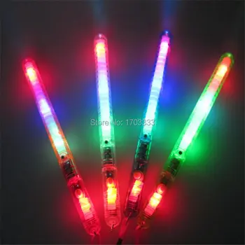 

Button Battery Multi Colorful 7 modes Flashing LED Night Light Wand Glow Sticks Strap Camp for Party Event Free Shipping 100pcs
