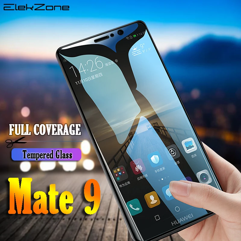 Black Tempered Glass For Huawei P10 Plus P9 Lite 2016 Mate 9 10 Screen Protector Film For Honor 8X 8C 10 6X Screen Y9 2019 Film (2)
