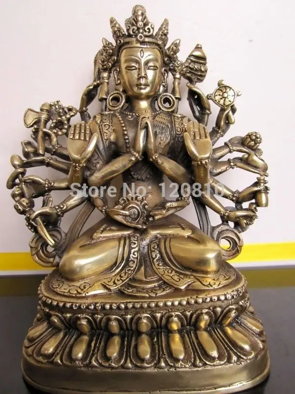 

Tibetan Buddhist bronze Ushnishavijaja buddha statue