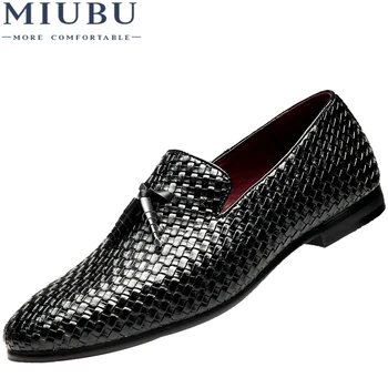 

MIUBU Shoes Men Pigskin slip-on Loafers Genuine Leather Massage Superstar Shoes 2020 New Breathable Solid Zapatos Hombre