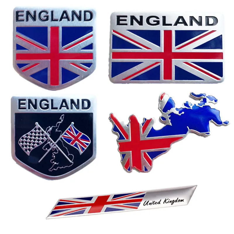 

Aluminium Alloy England UK Flag Union Jack Shield Emblem Badge Decal Car stickers For Lotus MG Chevrolet Ford Skoda Nissan Opel