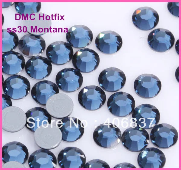 

Free Shipping! 288pcs/Lot, ss30 (6.3-6.5mm) High Quality DMC Montana Iron On Rhinestones / Hot fix Rhinestones
