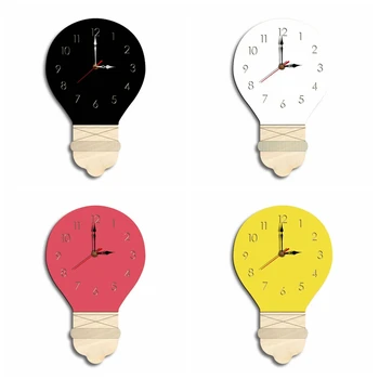 

Childrens Room Decor Wall Clock Incandescent Light Bulb Clock Self Adhesive Wall Clock Acrylic Living Room Decorative Hanging