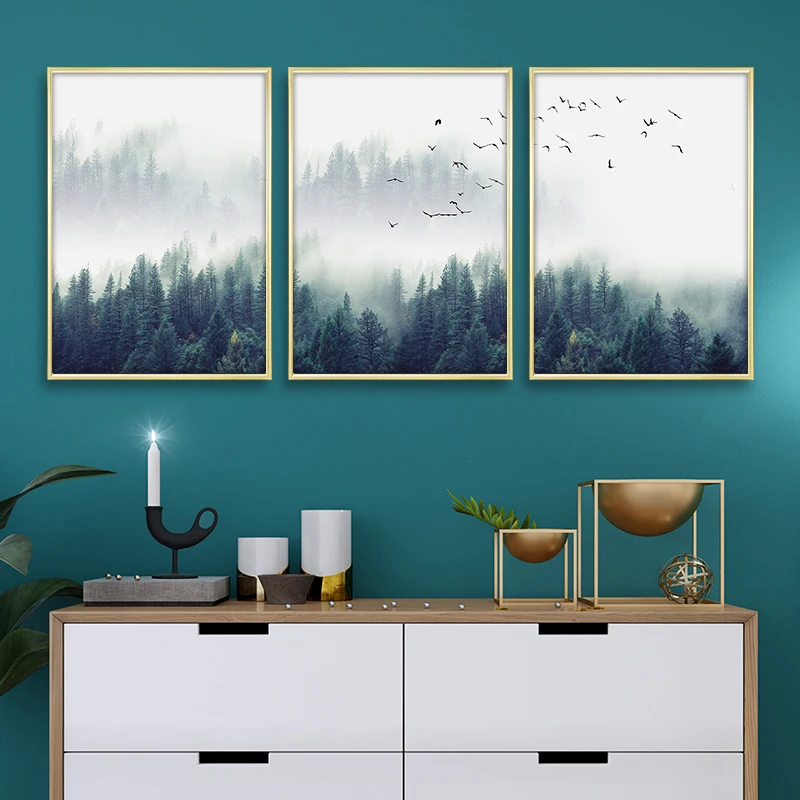 Настенный плакат Forest Lanscape на холсте принты Картина декоративные картины для