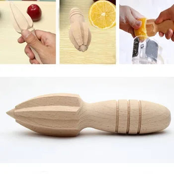 

Wooden Fruit Lemon Squeezer Juicer Lime Citrus Press Hand Reamer Kitchen Juice Tool