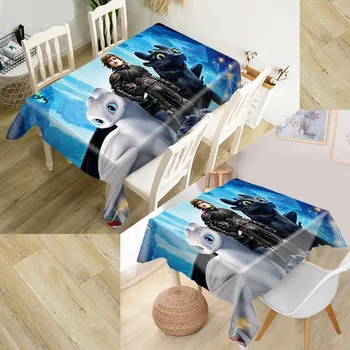 

Custom How To Tarin Your Dragon Table Cloth Oxford Print Rectangular Waterproof Oilproof Table Cover Square Wedding Tablecloth