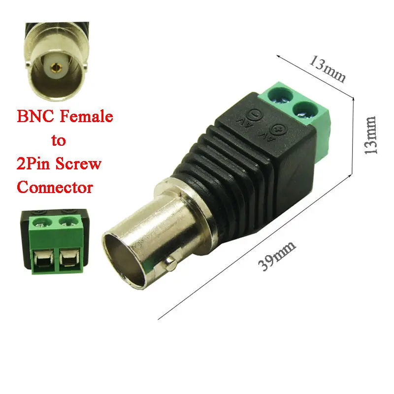 Male To Female Bnc Balun Video Connector For Cctv Plug Cable Dc Power Connector Ebay