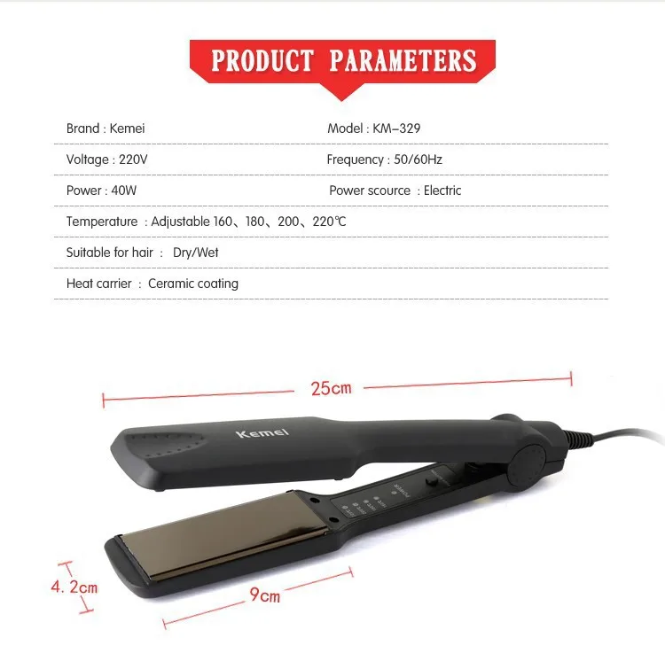 Kemei Professional Hair Straightener Straightening Iron Pranchas De Cabelo Curling Irons Styling Tools Chapinha Ionic Flat Iron 2