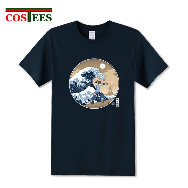 

The Great Wave of Republic City T Shirt men The legend of korra T-shirt Vintage fashion Leisure Tee camiseta casual retro tshirt