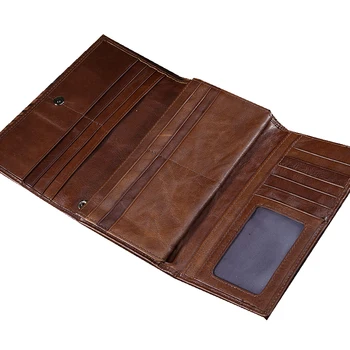 

Famous brand design genuine leather Men wallet retro long purse male wallet card holder wallet mobile phone bag money purse bag