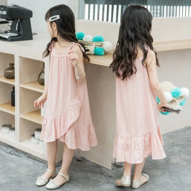 CROAL CHERIE A-Line Dresses Summer Children Clothes Toddler Girls Dress Baby Cotton Sleeveless Pink Ruffle Princess Dress  (5)