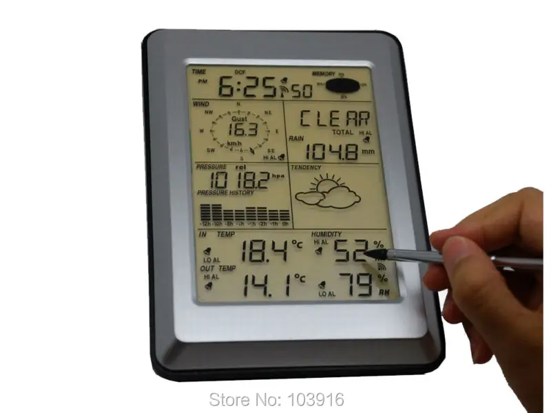  Pro Wireless Weather Station w/ PC interface Touch Panel w/ Solar sensor