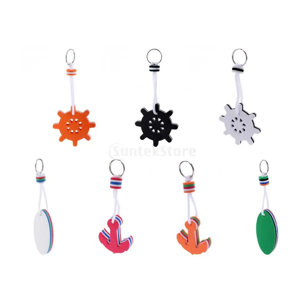 Surfboard / Anchor / Steering Wheel Shaped Foam Floating Key Ring Water Buoyant Keyring Marine Boating Sailing Boat Float