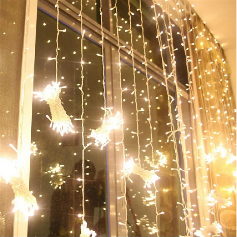 3M x 3M 300LED Outdoor Home Christmas Decorative xmas String Fairy Curtain Strip Garlands Party Lights For Wedding Decorations 3M x 3M 300LED Outdoor Home Christmas Decorative xmas String Fairy Curtain Strip Garlands Party Lights For Wedding Decorations