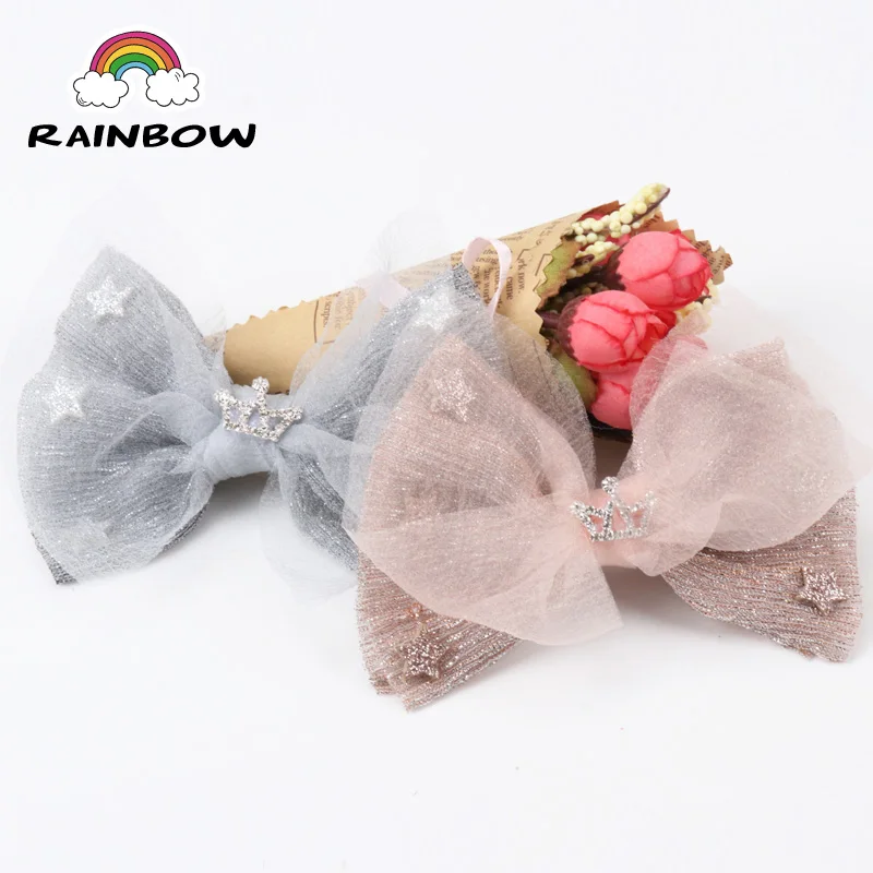 1pcs/set Fashion Crown Star Lace Bowknot Hairpins Young Children Girls Hair Clips Handmade Barrettes Accessory Headwear |