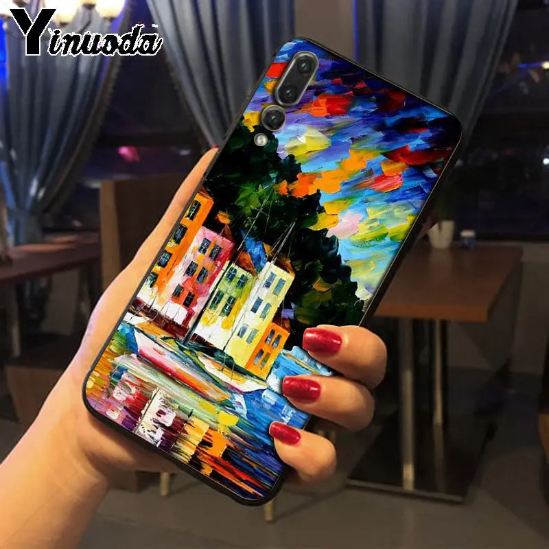 Мягкий силиконовый чехол для телефона Yinuoda sunset boat с масляной росписью huawei p20 pro