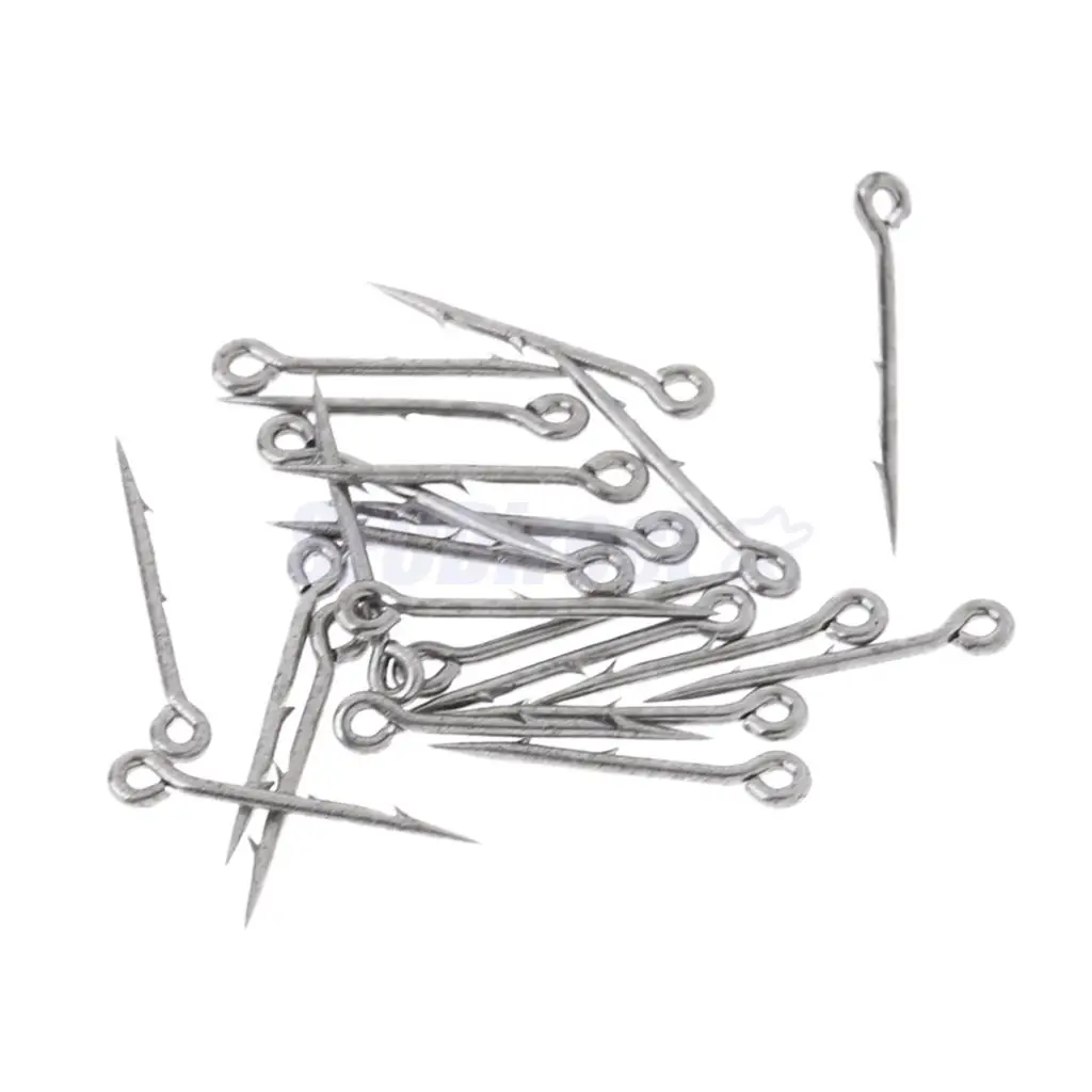 20Pcs High-carbon Steel Sea Fishing Worm Hooks Fishhook Straight Live Bait Lure Hooks, S M L