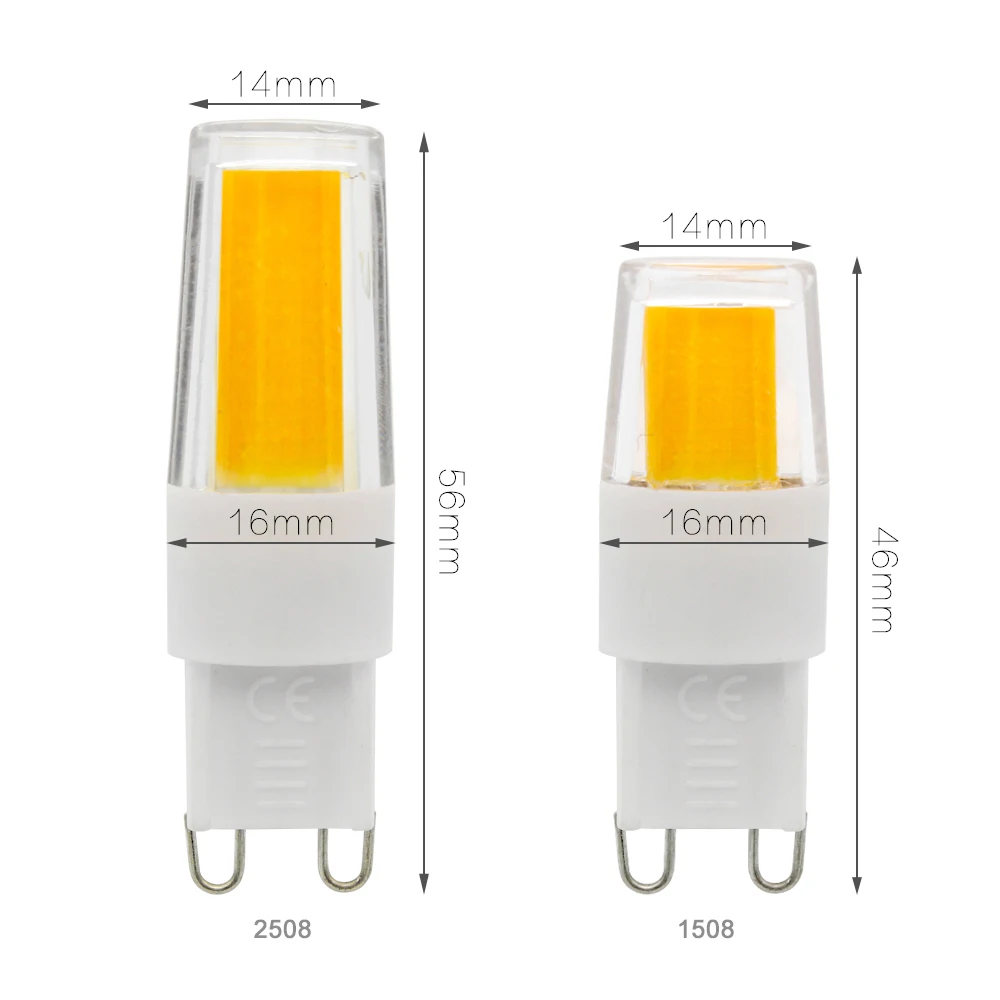CE& ROHS Затемнения G9 COB Чип 1508 2508 лампы переменного тока 220 В Керамика свет заменить 30 Вт 50 вт галогенная лампа для люстры spotlight