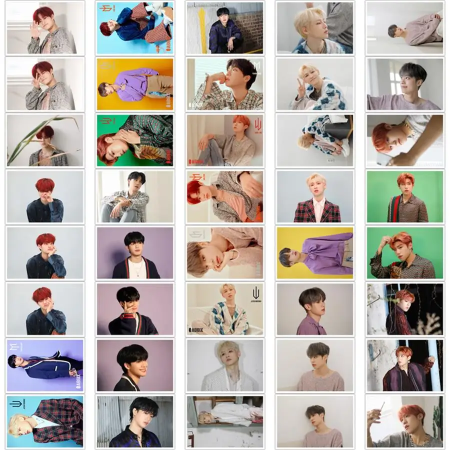 Kpop AB6IX B: полный Polaroid ЛОМО карта с фотографией Woojin молодых мин коллективных карты HD Фотокарта 40 шт./компл