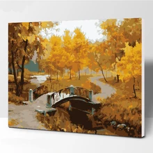 Картина лес живопись по номерам Современная Настенная художественная ручная роспись цифровая картина маслом на холсте для украшения дома