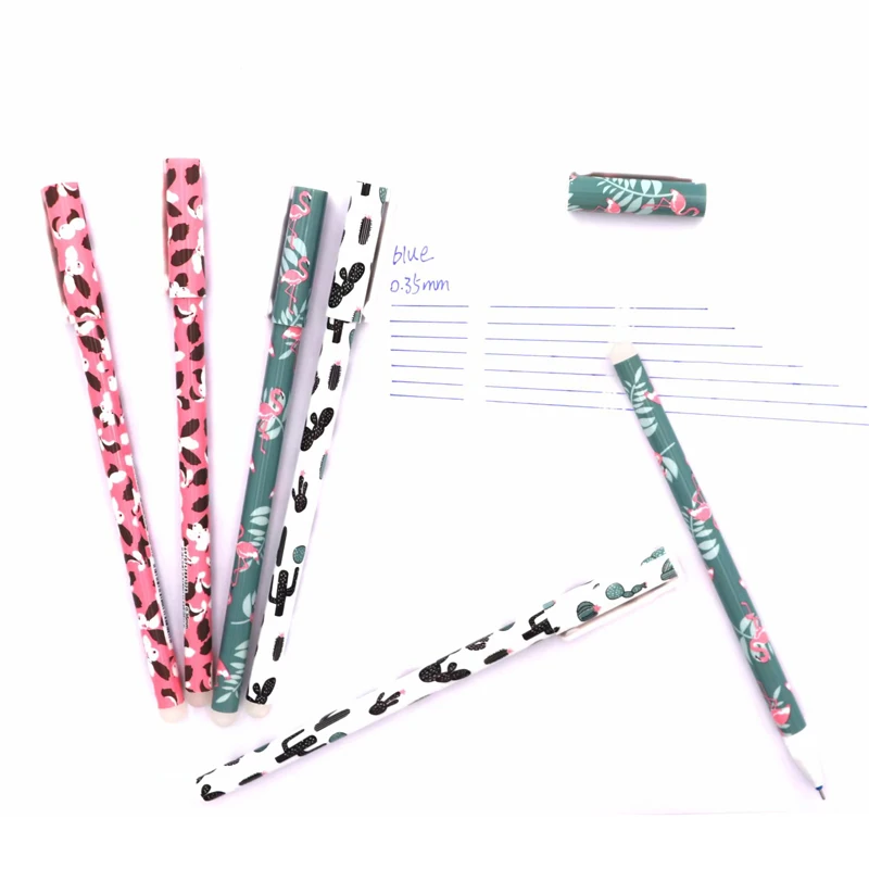 

3Pcs/set Kawaii Cactus Series Erasable Pens 0.35mm Blue Ink Washable Gel Pen for School Office Supplies Cute Stationery