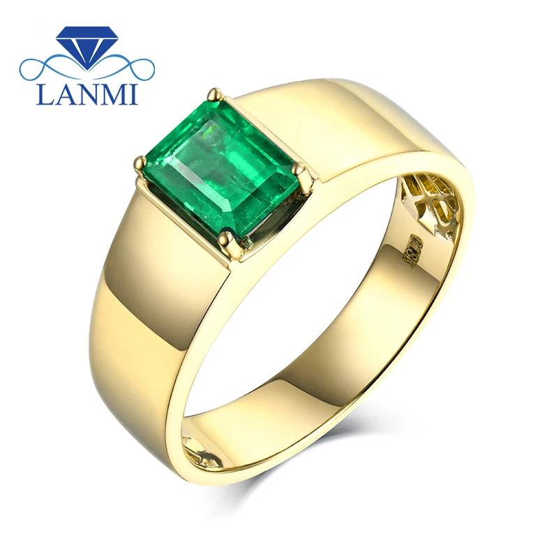 Simple Design Natural Colombia Emerald Men