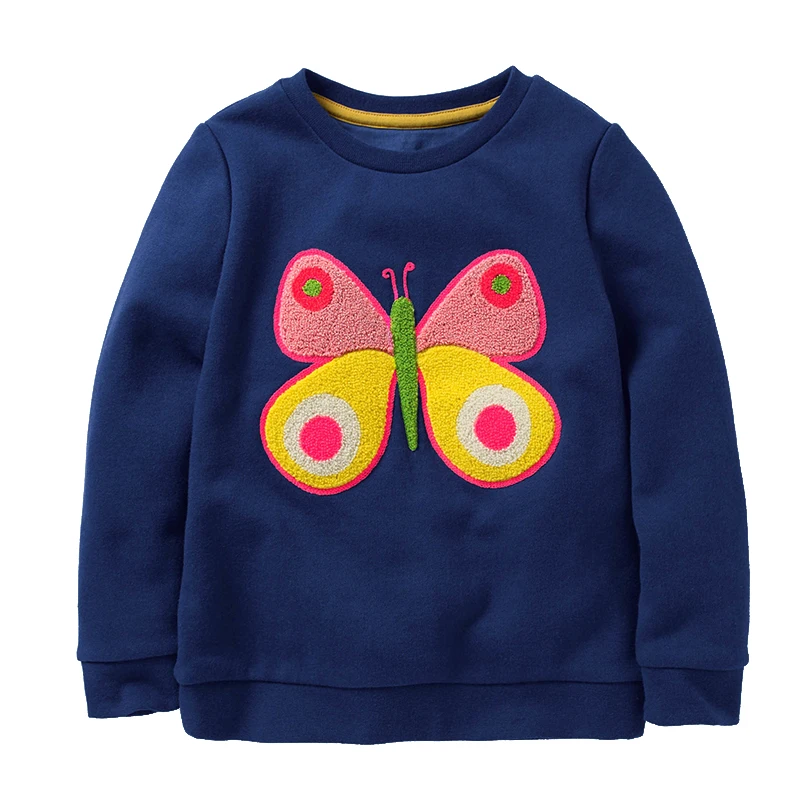 Girls Hoodies with Animal Applique 2018 Autumn Winter Baby Girl Clothes Kids Hoodie for Girls Sweat