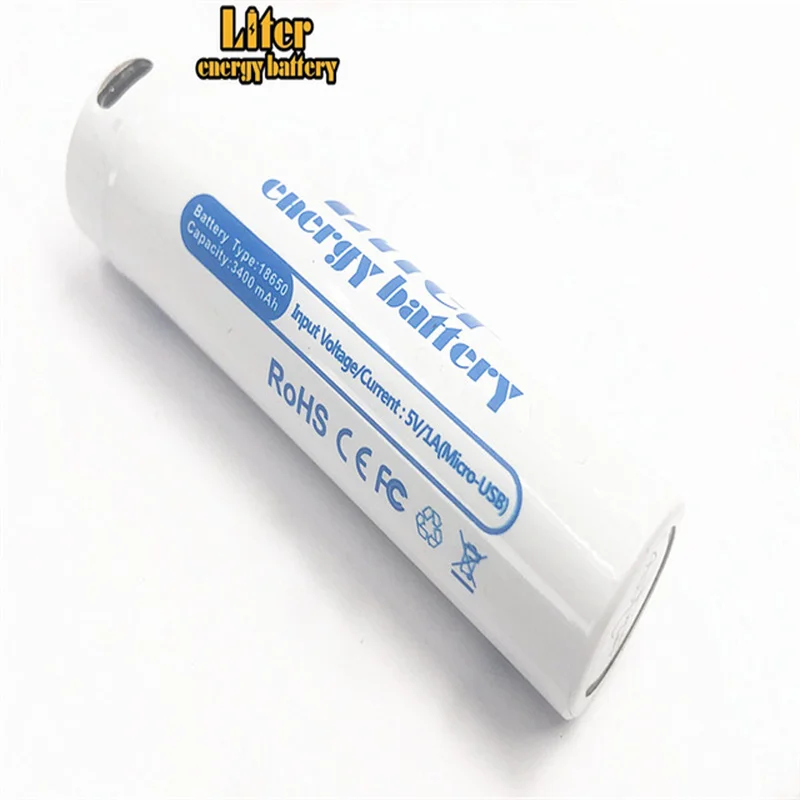 USB 3 7 В 18650 3400 мАч литий ионный перезаряжаемый аккумулятор со светодиодным