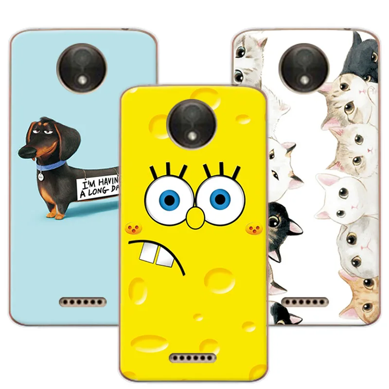

For Moto C Plus fundas coque XT1723 XT1724 5.0" Soft Silicone Case For Motorola Moto C Plus Case Bear Painting Protector