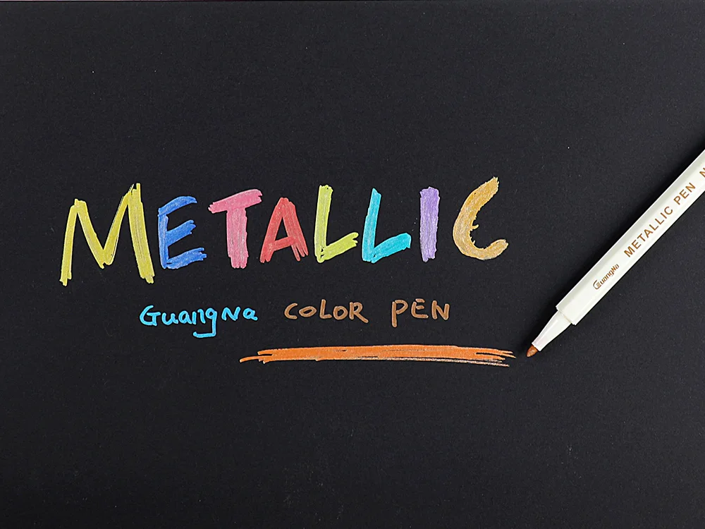 20 цветов/набор металлическая Микрон ручка детальная маркировка цветной металлический маркер для альбома черная бумага для рисования школьные товары для рукоделия
