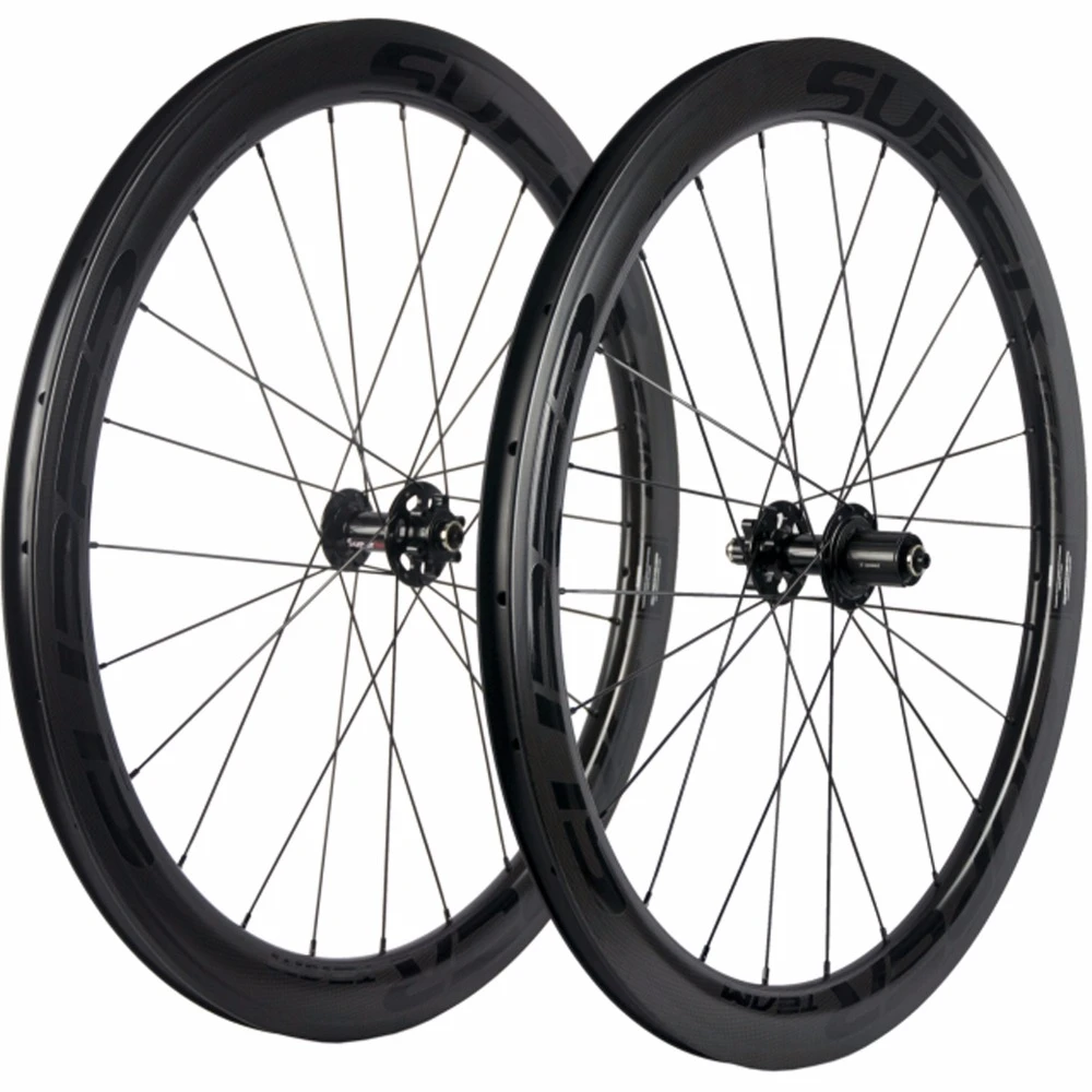 Superteam Carbon Road Bike Wheelset Disc Brake 50mm Clincher Carbon Wheels Cyclocross Bicycle 30